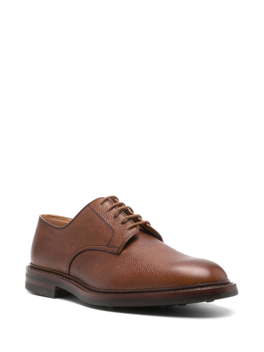Shop Crockett & Jones Gasmere Leather Derby Shoes In Brown
