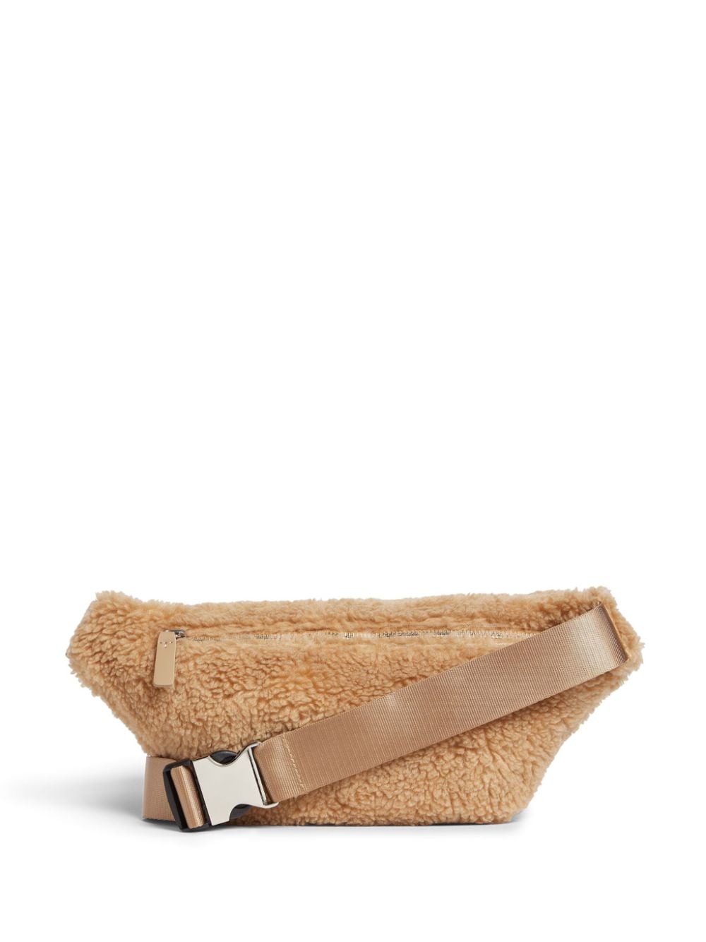 Shop Dsquared2 Logo-appliqué Faux-shearling Belt Bag In Neutrals