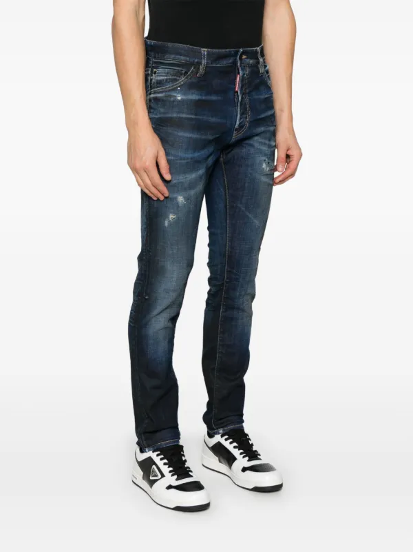 2024-25 秋冬新作  ハイブランドの DSQUARED2 Distressed skinny-cut Jeans | Blue | FARFETCH パンツ