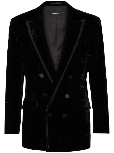 DSQUARED2 blazer de terciopelo con doble botonadura