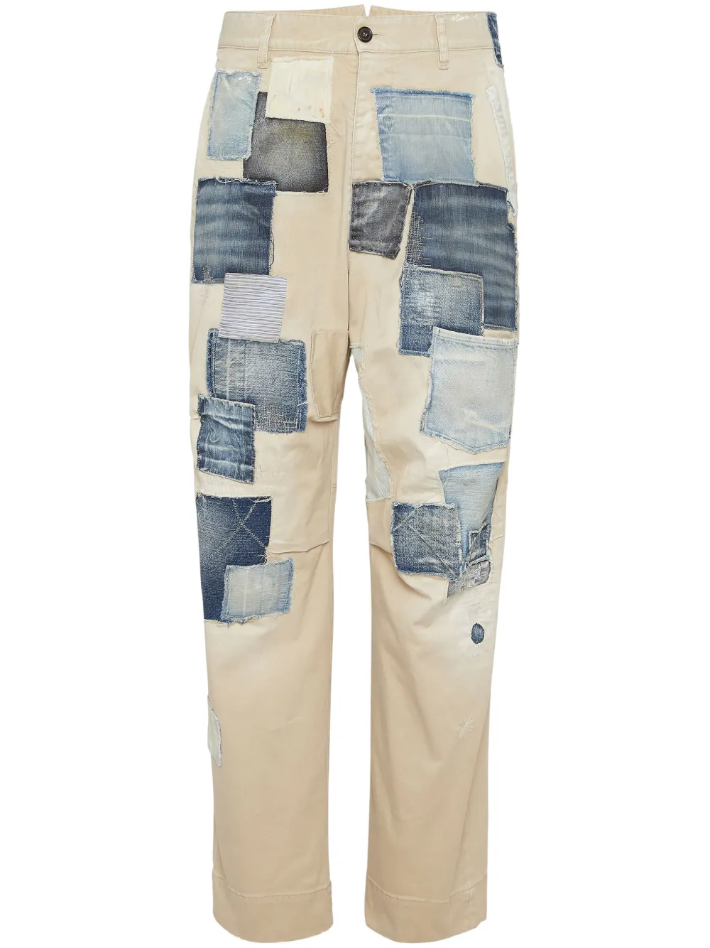 DSQUARED2 straight-leg patchwork jeans - Neutrals