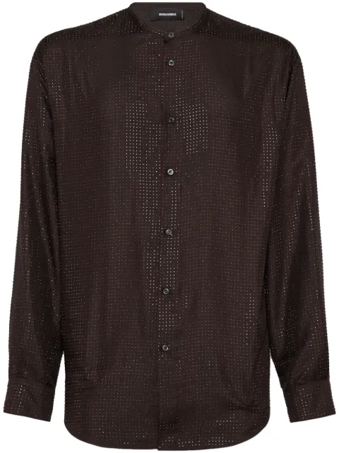 DSQUARED2 band-collar perforated shirt
