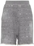 DSQUARED2 eyelet-embellished mélange-effect track shorts - Grey