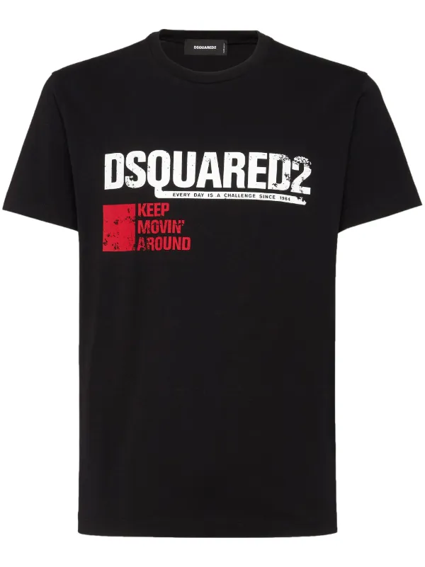 DSQUARED2 logo print T shirt Black FARFETCH TR