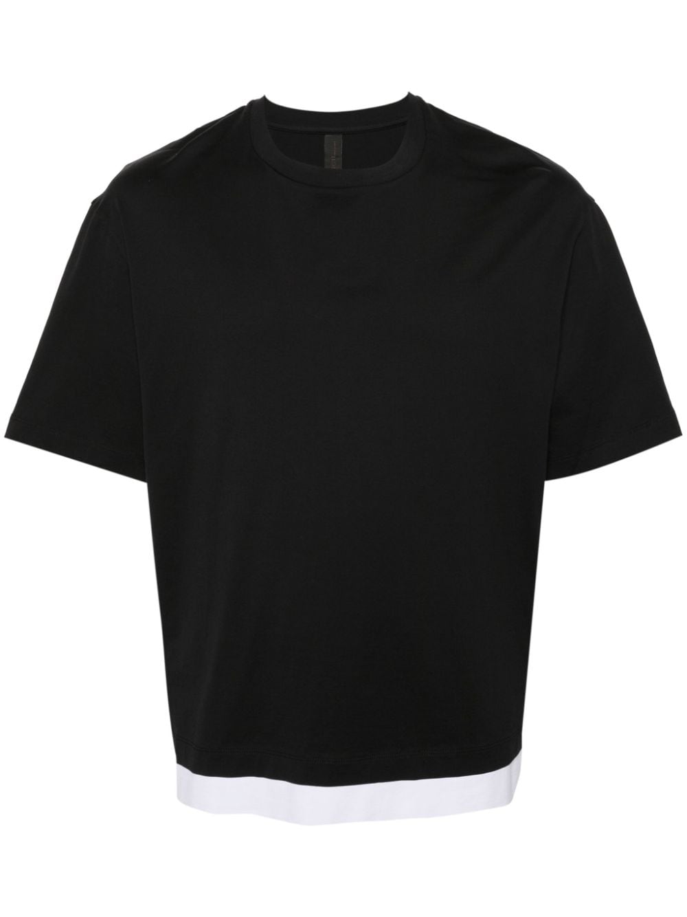 neil barrett t-shirt en coton à design superposé - noir