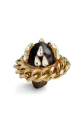 DSQUARED2 gold crystal-detailing ring