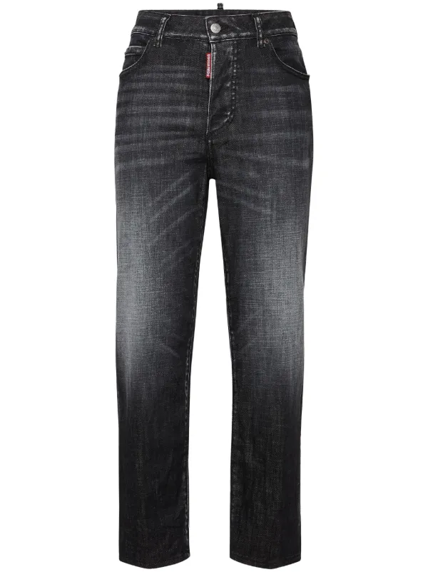 【送料&関税込】Dsquared2 Distressed Straight-leg Jeans DSQUARED2 Distressed straight-leg Jeans | Black | FARFETCH