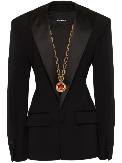 DSQUARED2 بليزر بصف أزرار وطية صدر بارزة