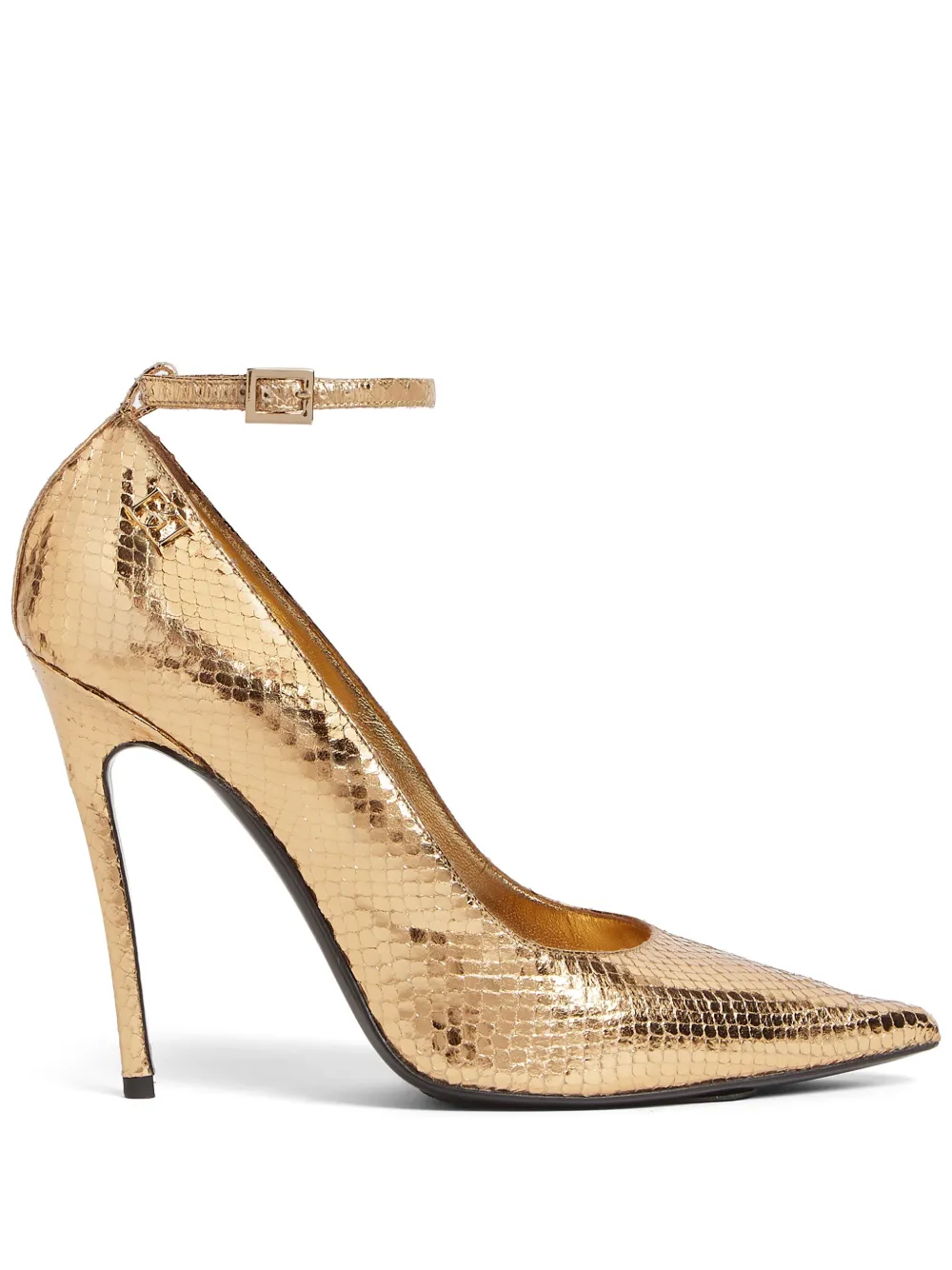 DSQUARED2 snakeskin-effect leather pumps Gold