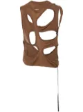 Rick Owens DRKSHDW cut-out organic cotton tank top - Brown