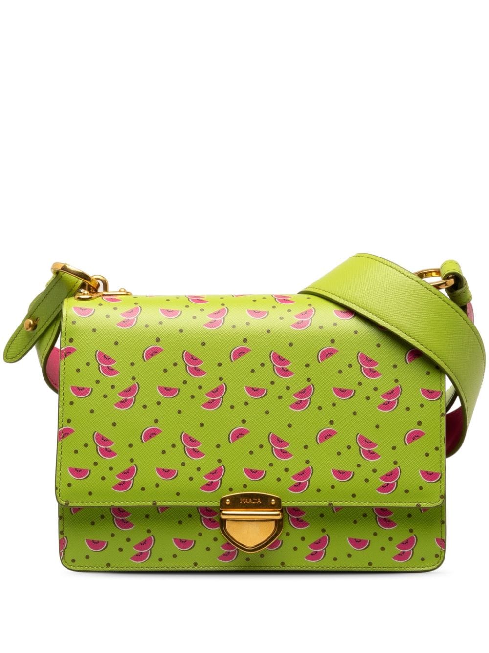 Prada Pre-Owned 2013-2023 watermelon-print crossbody bag - Verde