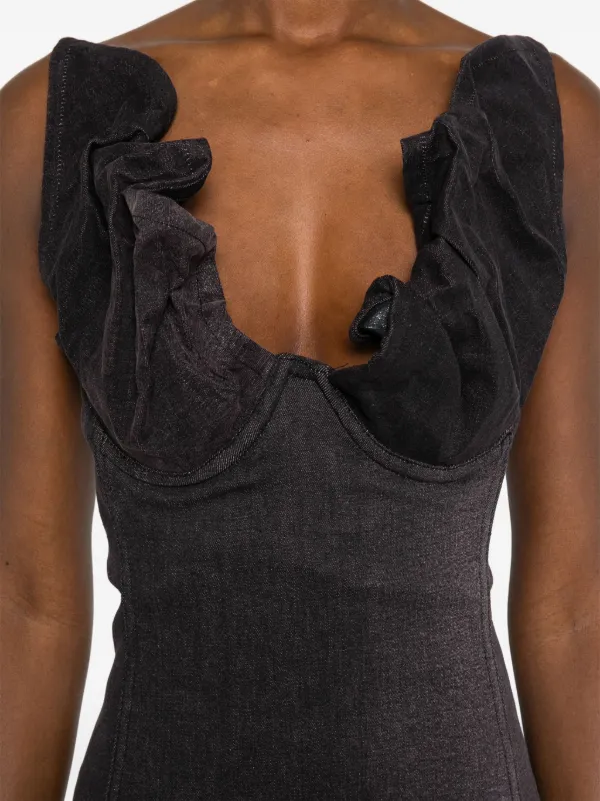 Y/Project Denim Mini Dress | Black | FARFETCH