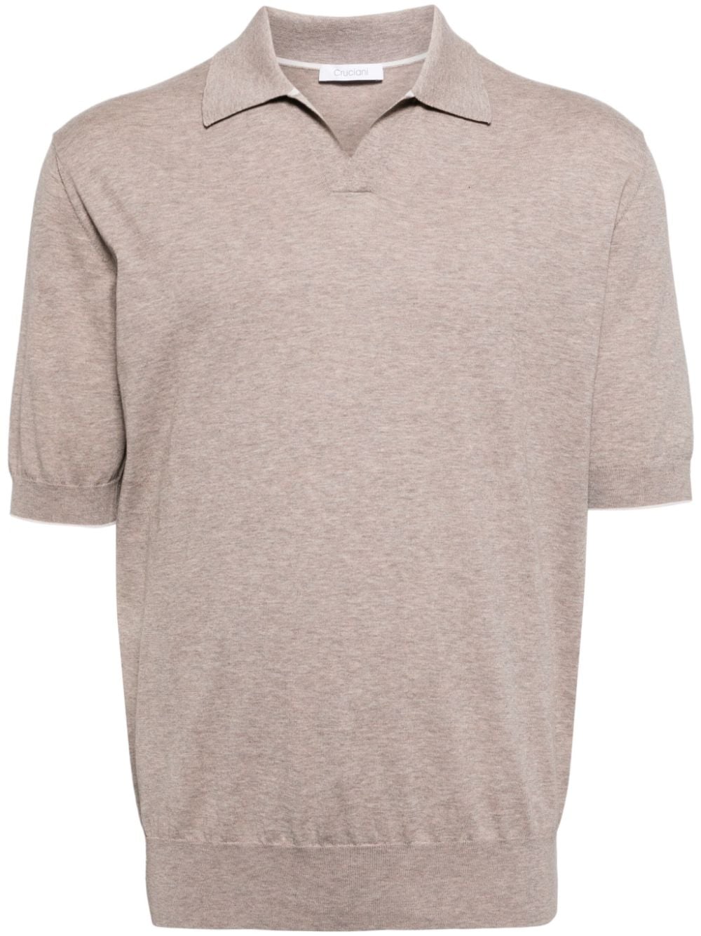 Cruciani Mélange Cotton Polo Shirt In Grey