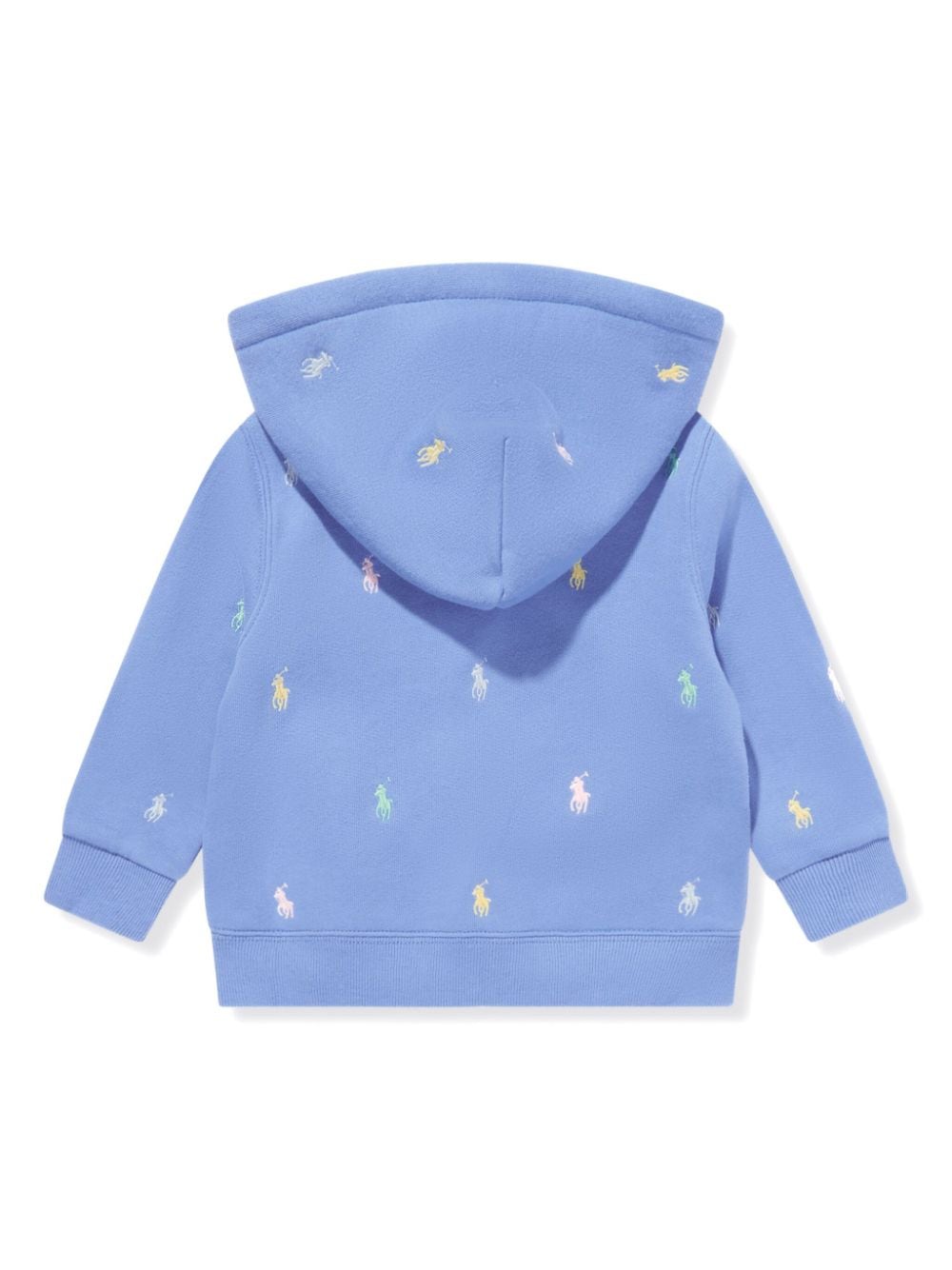 Shop Ralph Lauren Polo Pony Logo-embroidered Hoodie In Blue