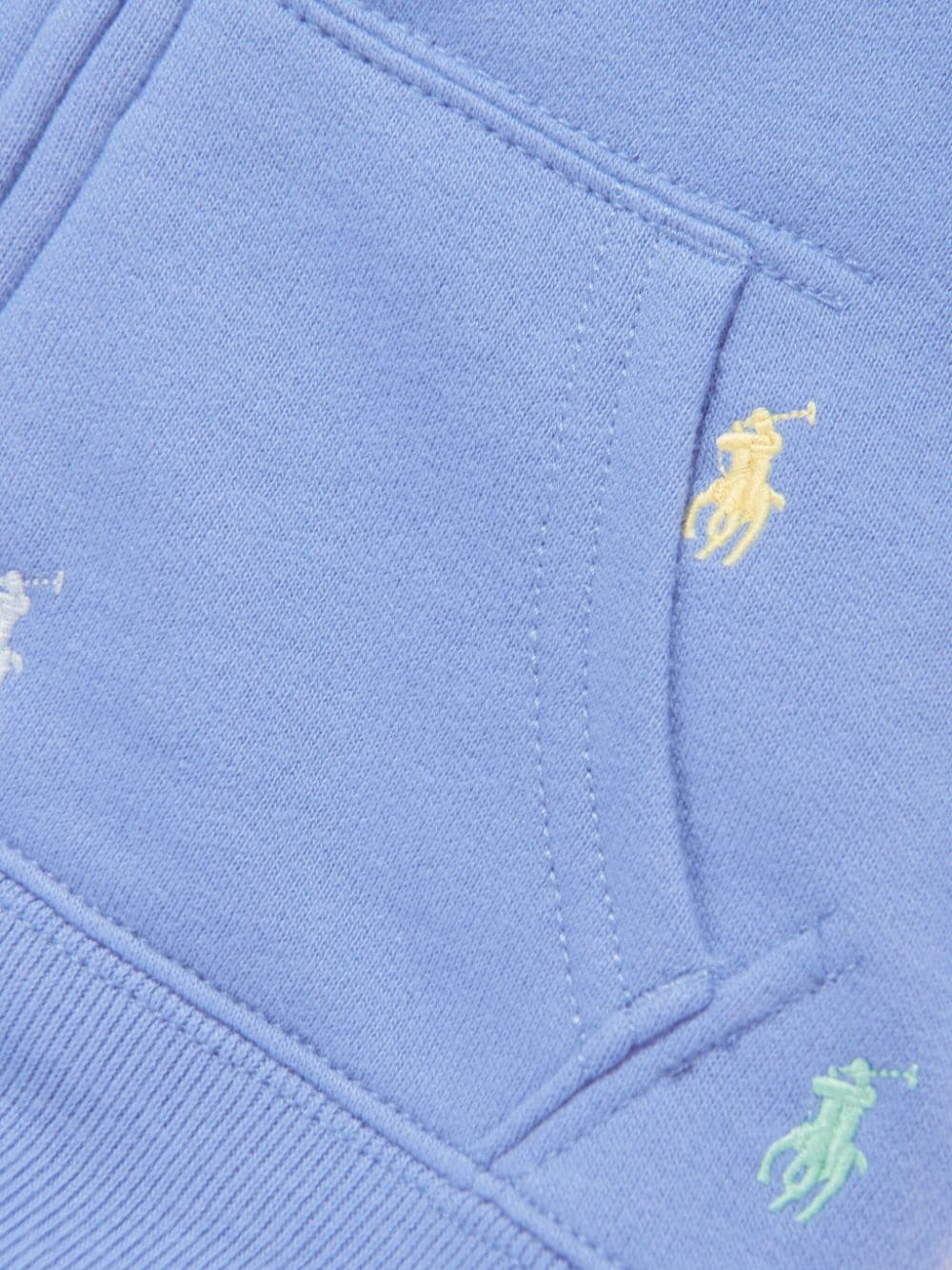 Shop Ralph Lauren Polo Pony Logo-embroidered Hoodie In Blue