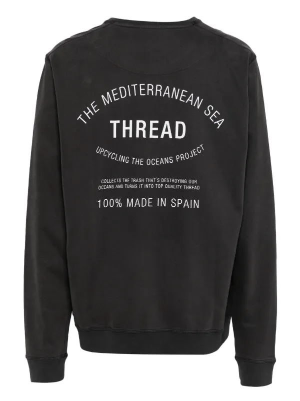 Ecoalf slogan-print crew-neck Sweatshirt Grey FARFETCH JO