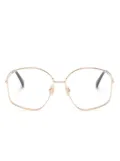 Max Mara Eyewear logo-engraved geometric-frame glasses - Black