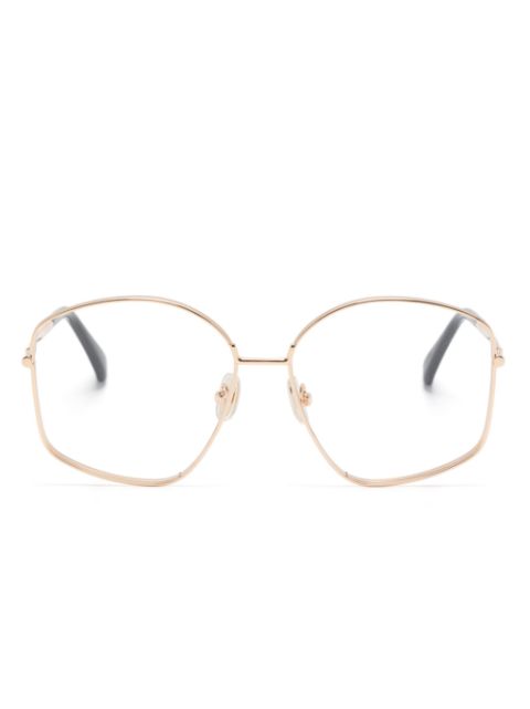 Max Mara Eyewear logo-engraved geometric-frame glasses Women