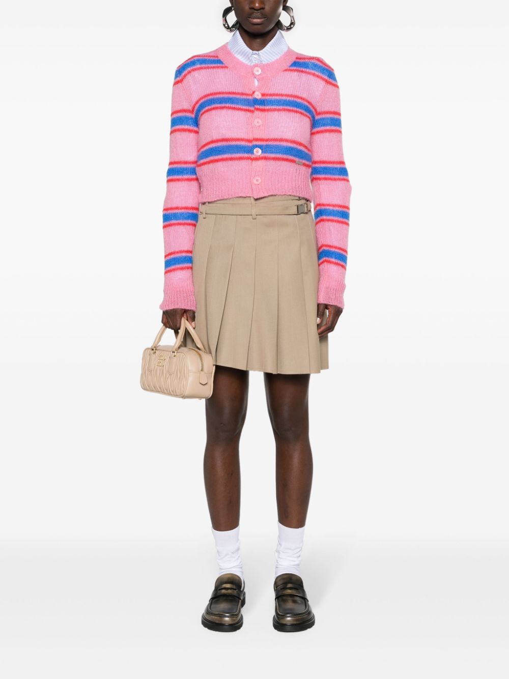 Dsquared2 striped cropped cardigan Roze