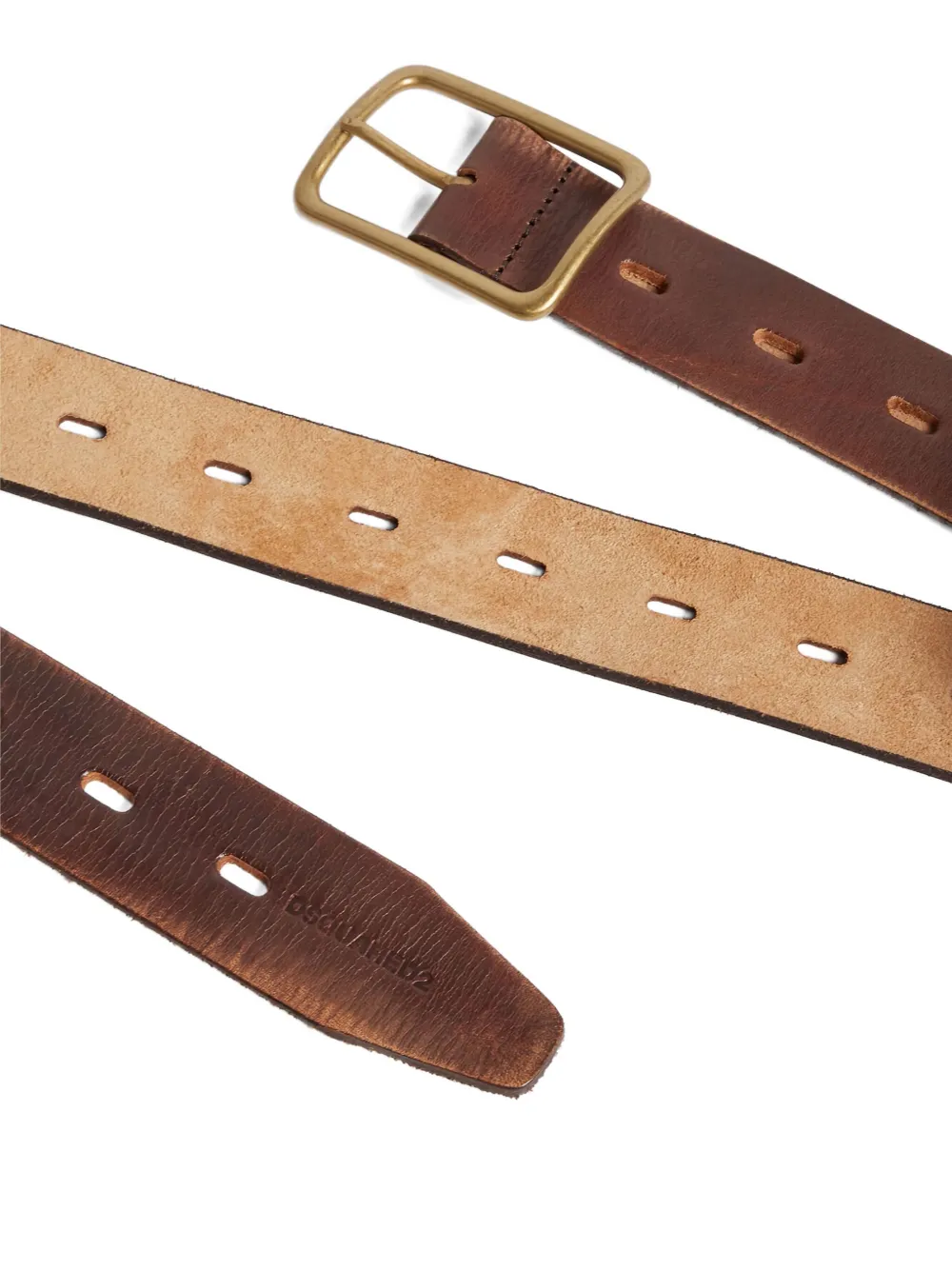 Dsquared2 Leather Punched-hole Belt In Brown