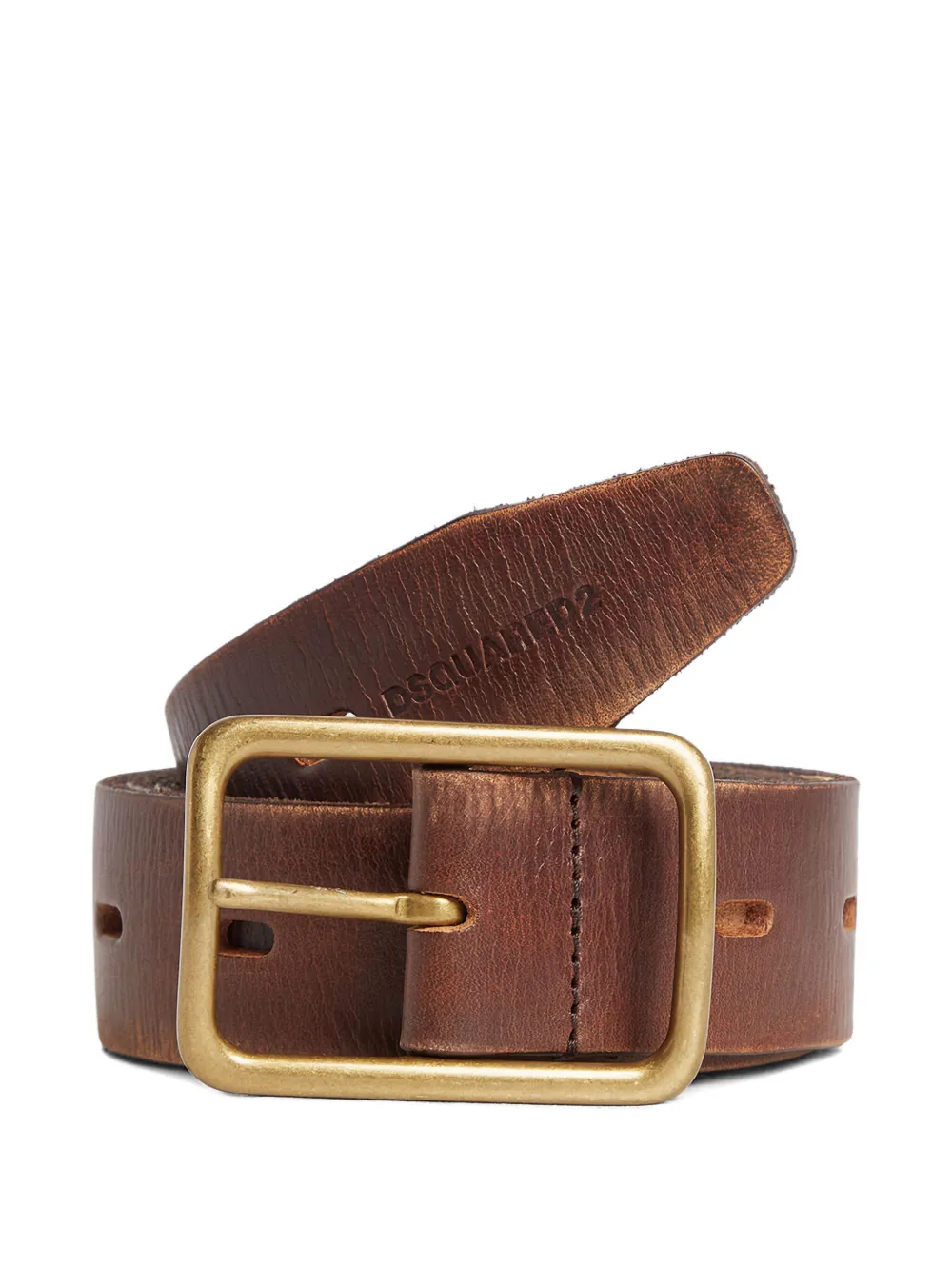 DSQUARED2 Leren riem met geperforeerd gat - Bruin