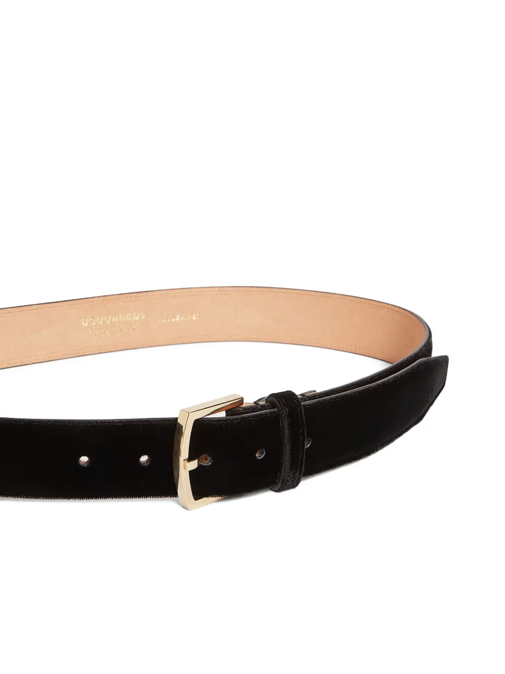Dsquared2 Velvet Buckled Belt In Black