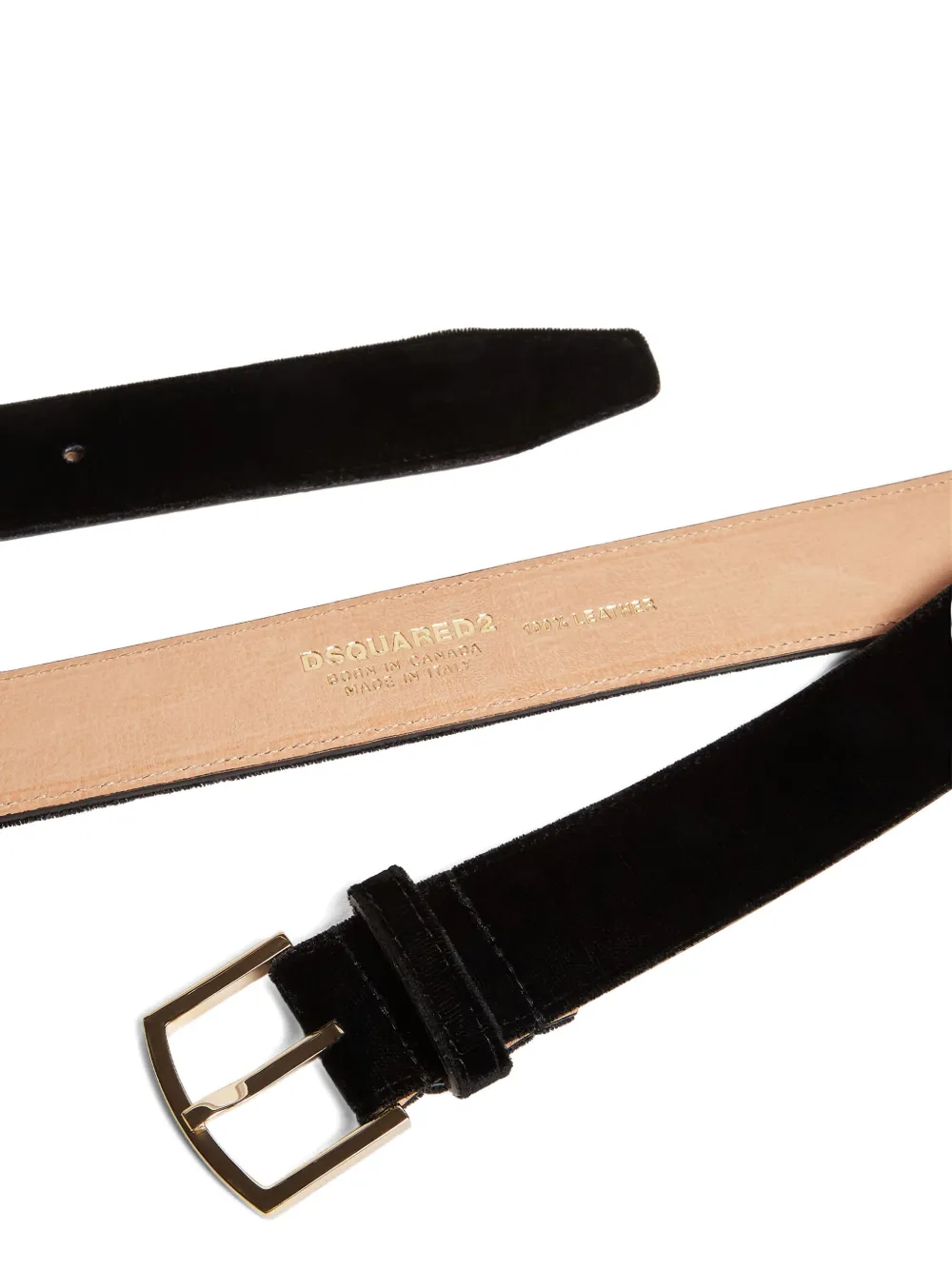 Dsquared2 Velvet Buckled Belt In Black
