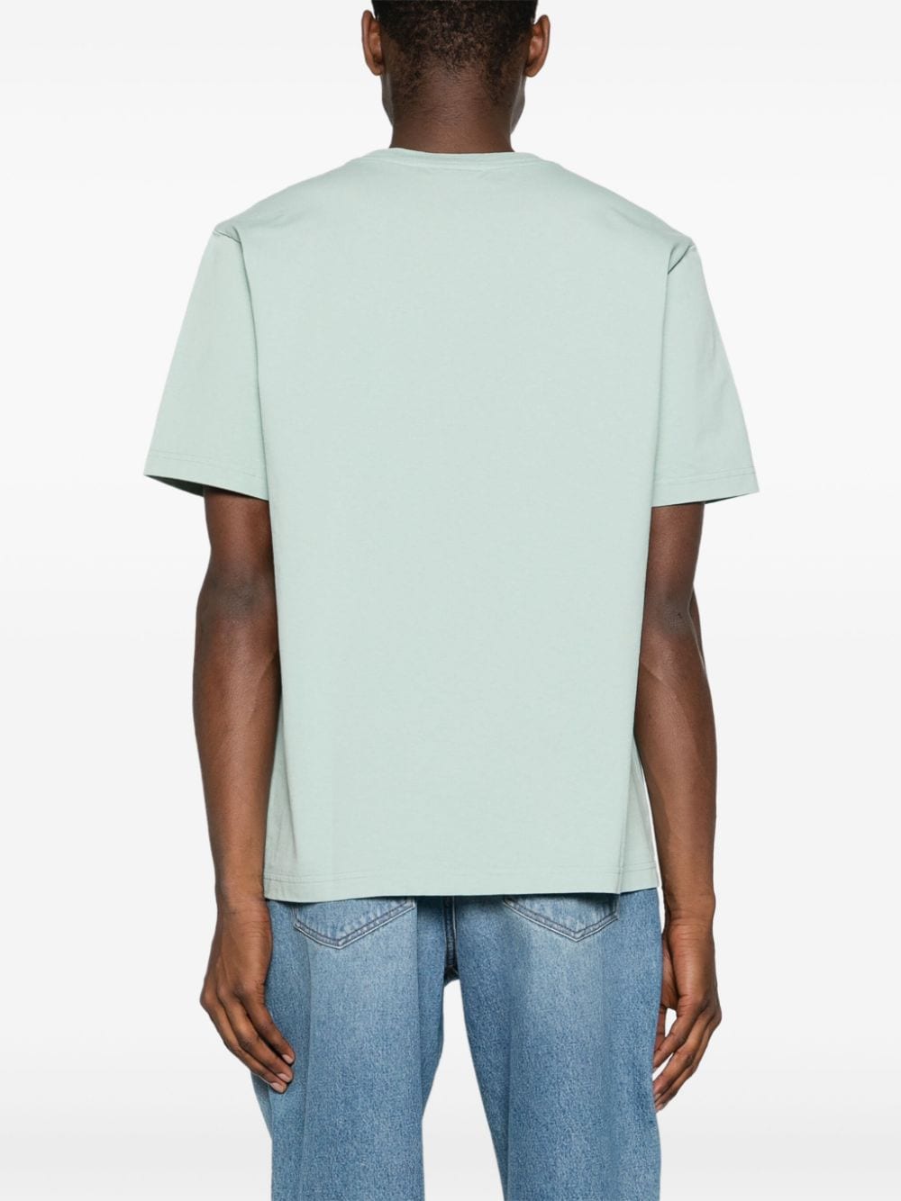 Shop Maison Kitsuné Logo-appliqué Cotton T-shirt In Green