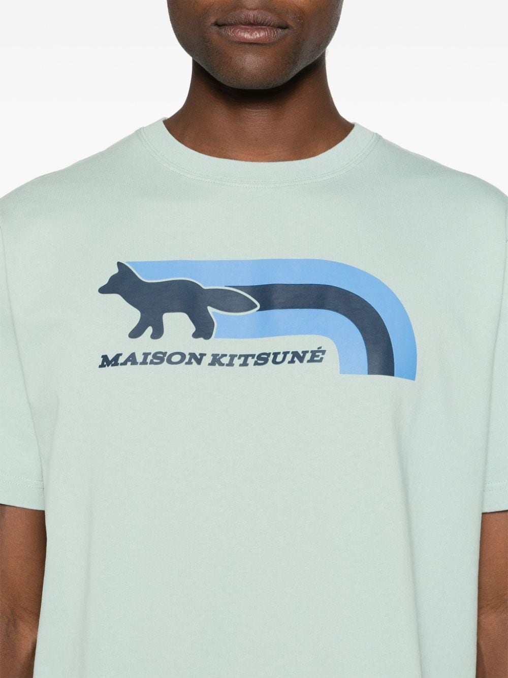 Maison Kitsuné T-shirt met logo-applicatie Groen