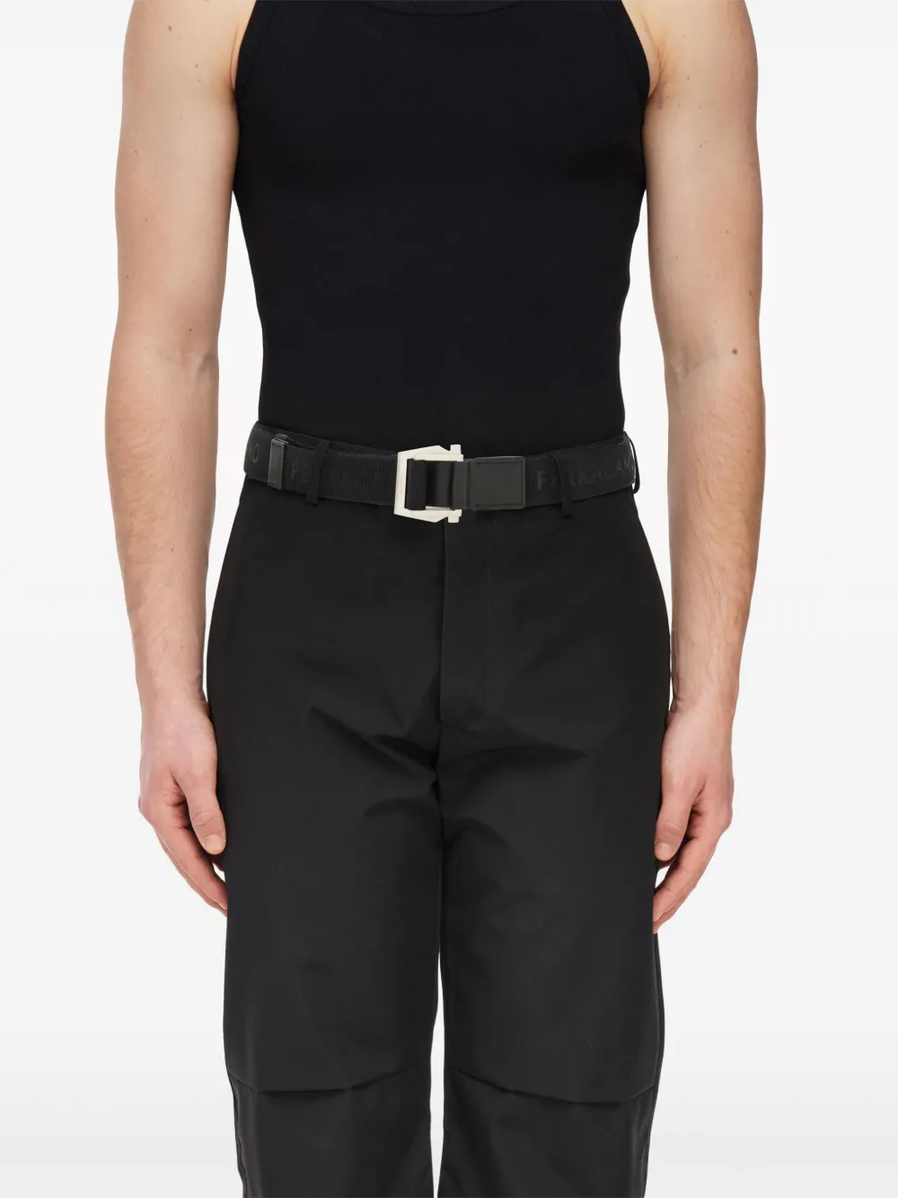 Ferragamo Gancini Adjustable Belt In Black