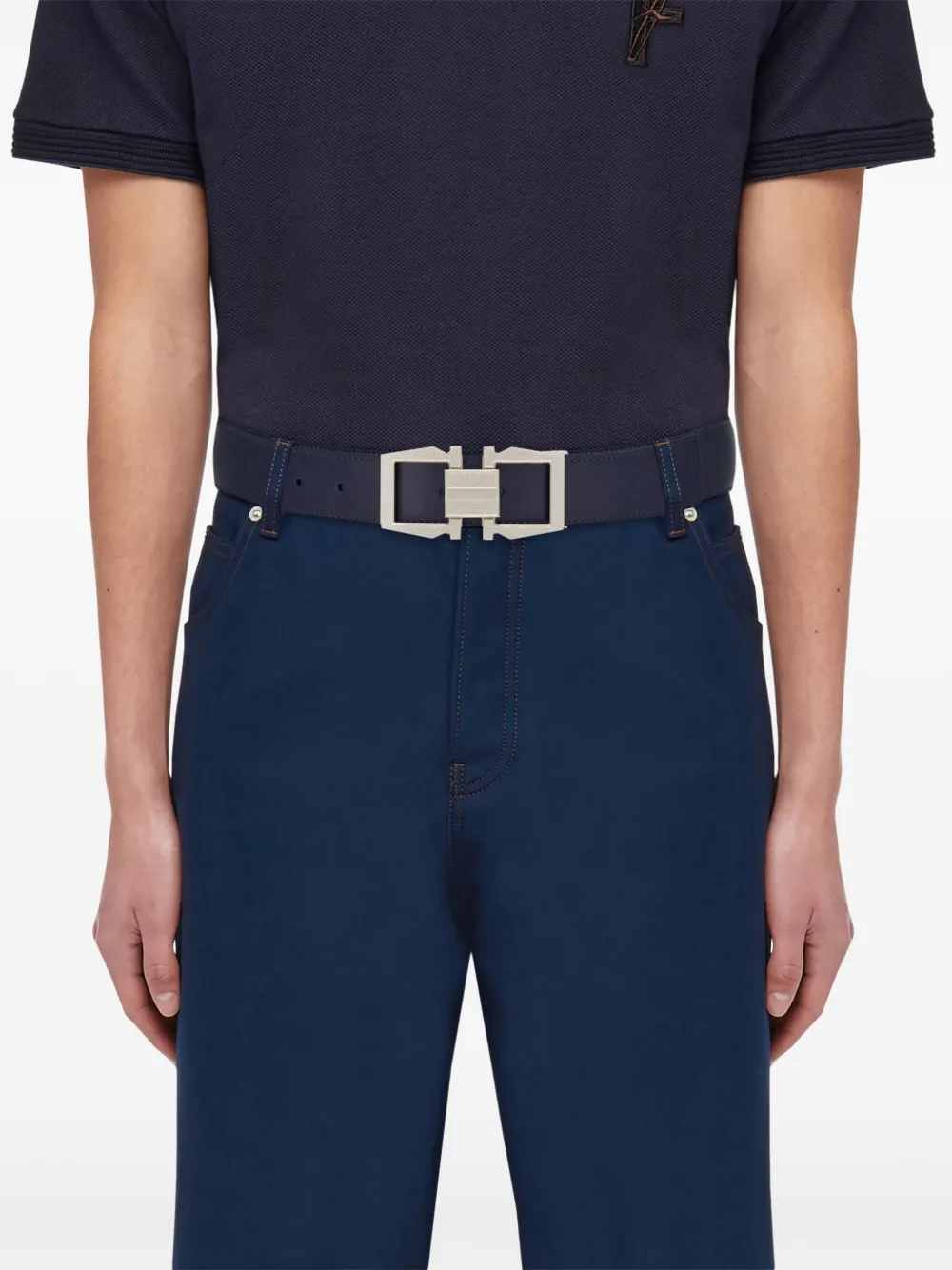 Ferragamo Leren riem Blauw
