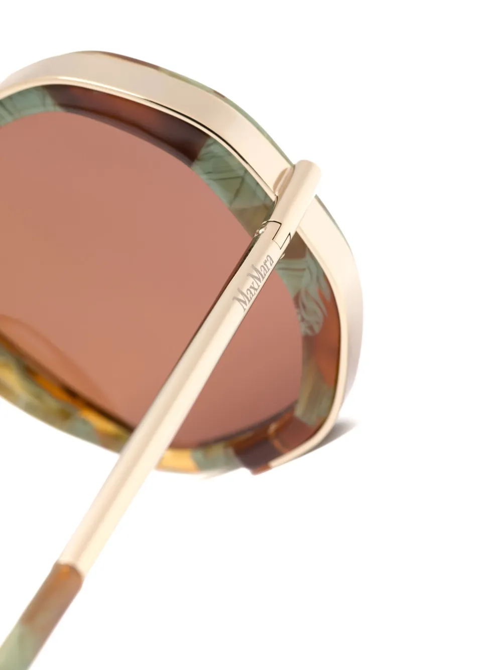 Max Mara Eyewear Tortoiseshell Oversize-frame Sunglasses In Orange