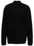 Off-White half-zip cotton hoodie - Black