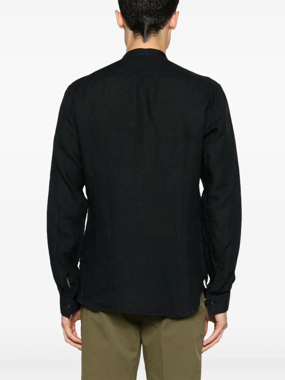 Shop Tintoria Mattei Pintuck-detail Linen Shirt In Black