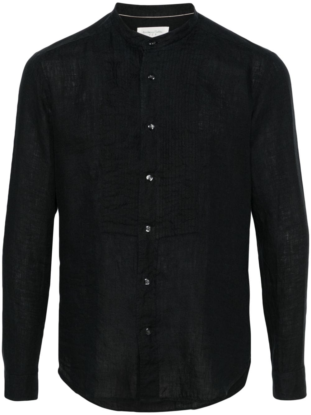 Tintoria Mattei Pintuck-detail Linen Shirt In Black