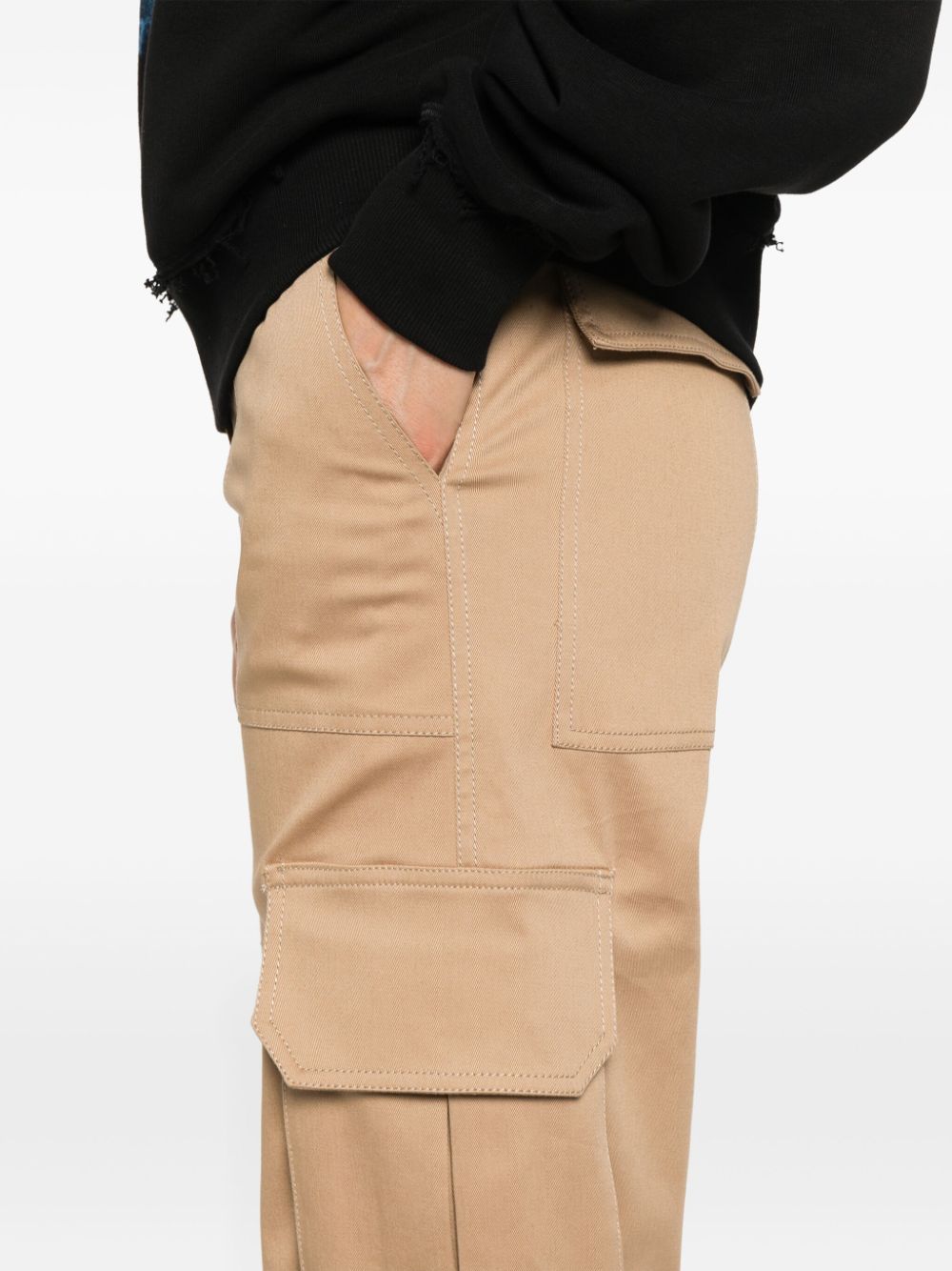 Shop Drhope Multi-pockets Straight-leg Trousers In Brown