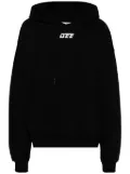 Off-White logo-print cotton hoodie - Black