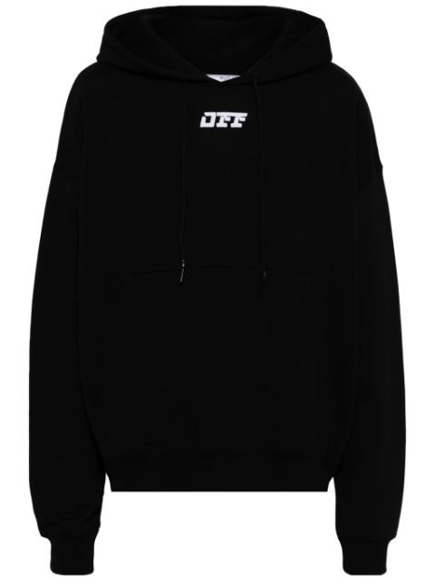 Off-White logo-print cotton hoodie Men