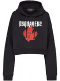 DSQUARED2 Maple Leaf cotton hoodie - Black