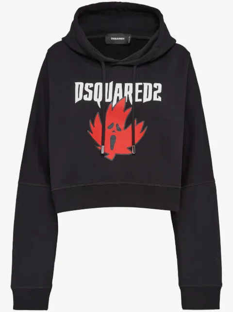 DSQUARED2 Maple Leaf cotton hoodie 