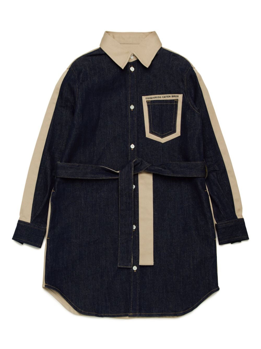 DSQUARED2 KIDS Spijker shirtjurk DQ718 WARM SAND