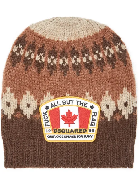 DSQUARED2 Canadian-flag knit beanie