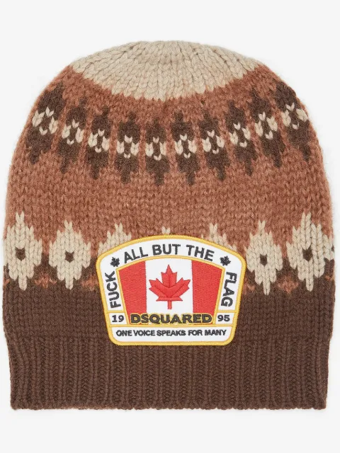 DSQUARED2 Canadian-flag knit beanie
