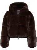 DSQUARED2 faux-fur cropped hooded jacket - Brown