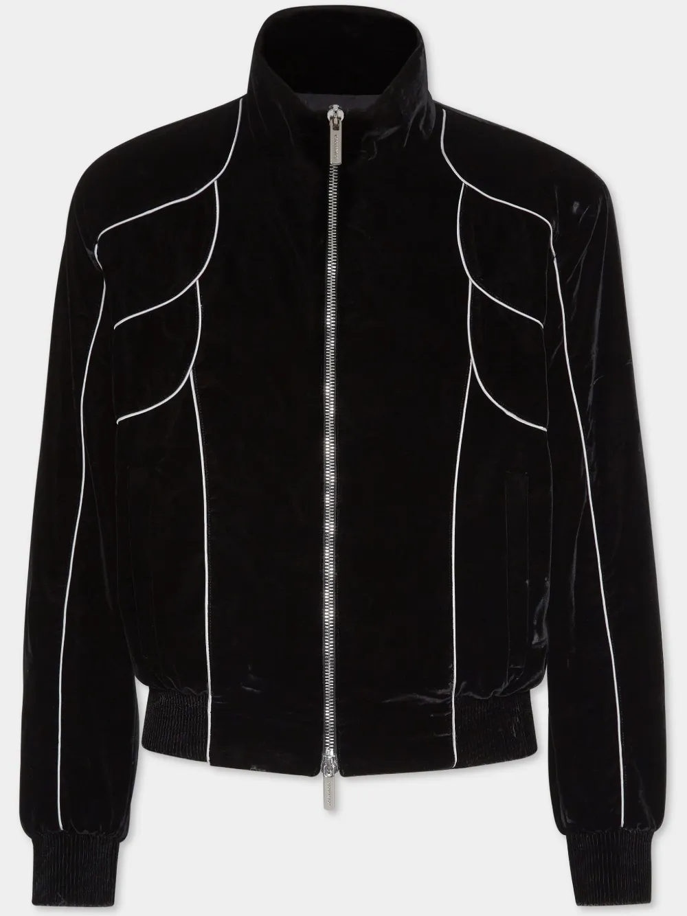 Dsquared2 Velour Bomber Jacket In Black