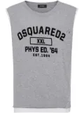 DSQUARED2 layered logo-print tank top - Grey