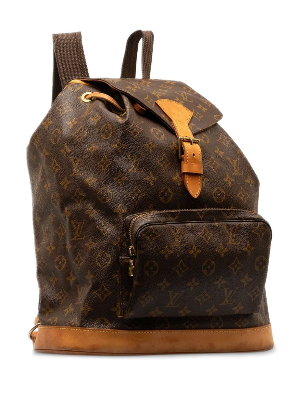 Pre-owned Louis Vuitton 1995 Montsouris Gm Backpack In Brown