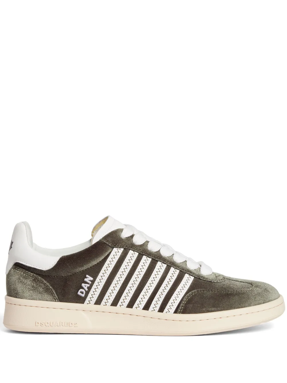 DSQUARED2 Boxer velvet low-top sneakers Green