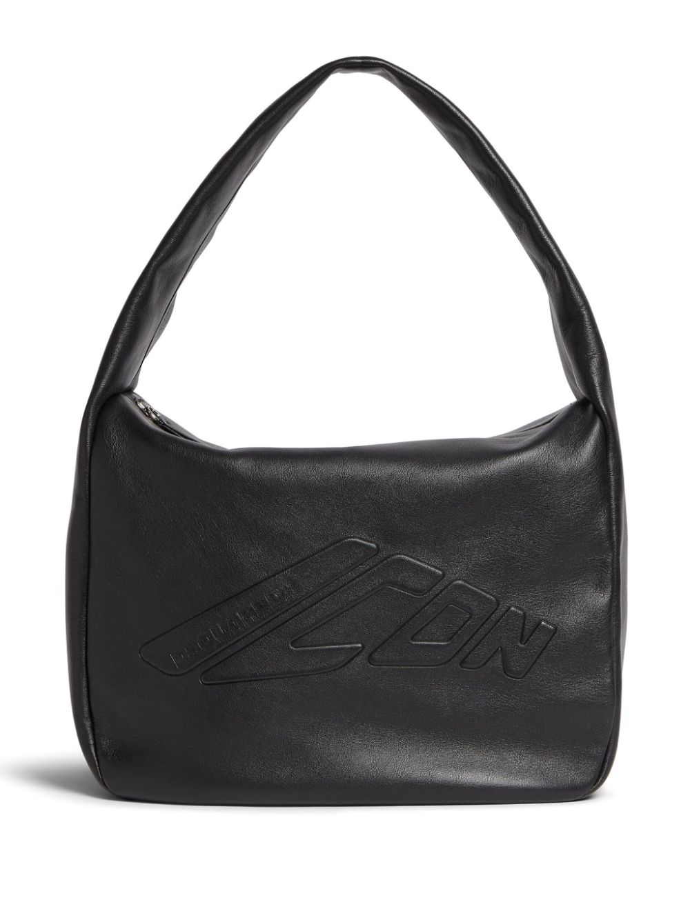 logo-embossed leather tote bag