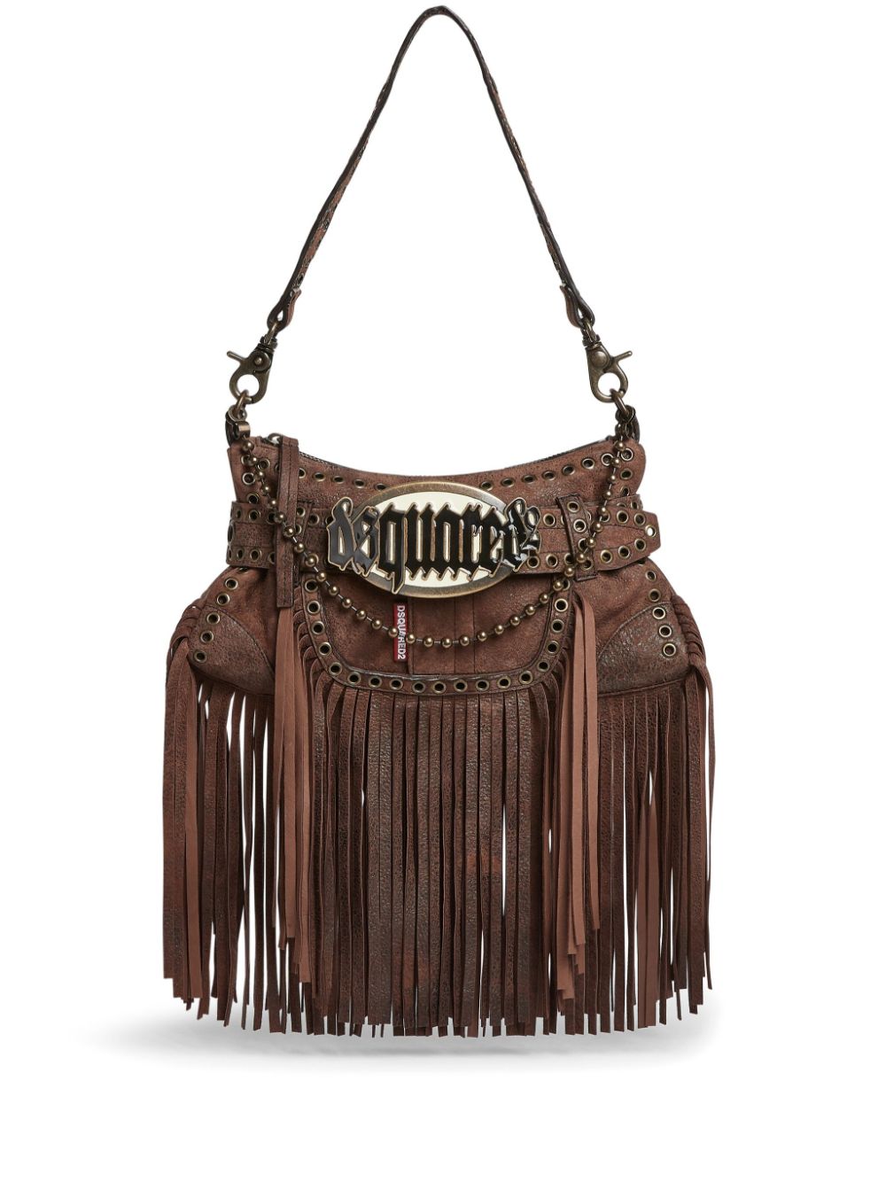 DSQUARED2 Gothic fringed shoulder bag - Brown